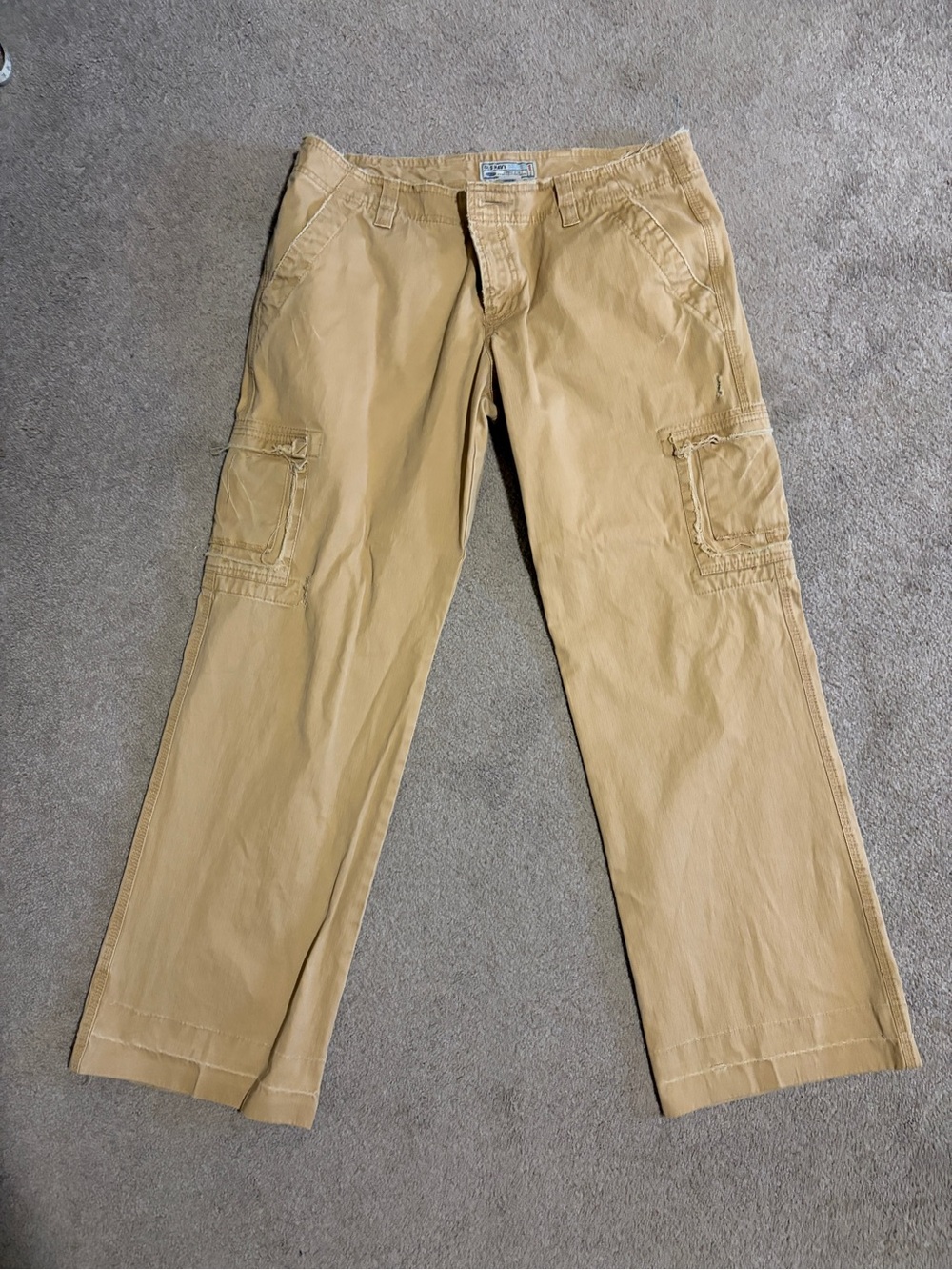 Old Navy Y2K Vintage Rare 2006 Women's Straight Leg Cargo Pants - Tan
